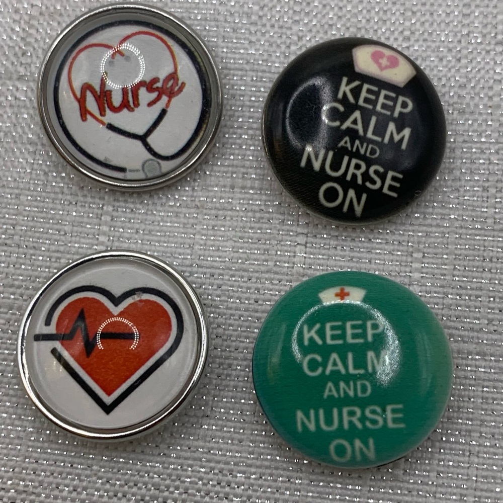 NURSE - Snap Button Charms - 18mm/20mm - Set of 4